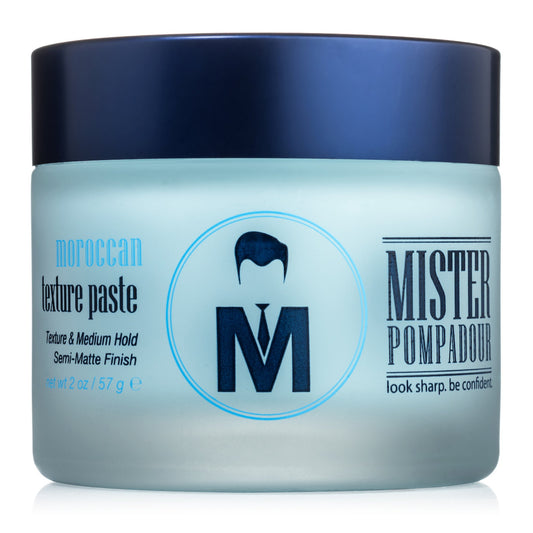 Moroccan Texture Paste | Semi Matte Pomade for Men | Texture and Hold for Styling Straight, Thick, or Curly Hair | Natural Ingredients | Better Than Hair Gel | 2 Oz