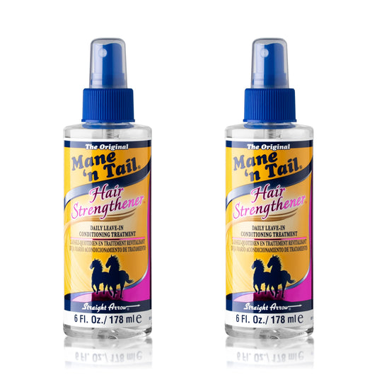 Mane 'n Tail Hair Strengthener 6oz 2 Pack Daily Leave-In Conditioning Spray for Stronger, Healthier Hair Fortifies, Nourishes & Protects from Heat & Styling Damage Alcohol-Free Formula