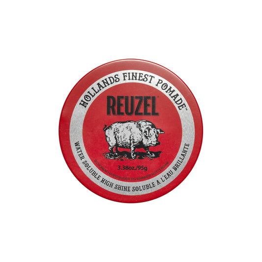 REUZEL Red Pomade, Medium All Day Hold, Water Soluble Styling, High Shine and Flake Free, Easy To Wash Out, For All Hair Types, 1.3 oz