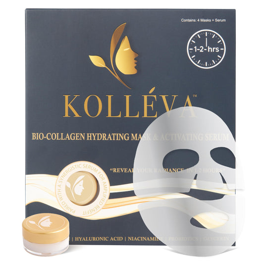 Bio-Colalgen Deep Face Mask - 2-Hour Hydration, 4 Masks + Synergistic serum, U.S. Formulated