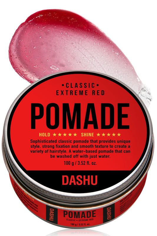 DASHU Classic Extreme Red Pomade 3.5oz - Strong Hold & High Shine for Hairstyling