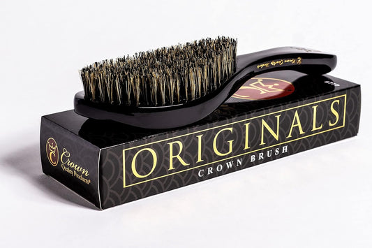 Crown Quality Products Original Contour 360 Wave Brush - MEDIUM (Onyx Black) Hairbrush