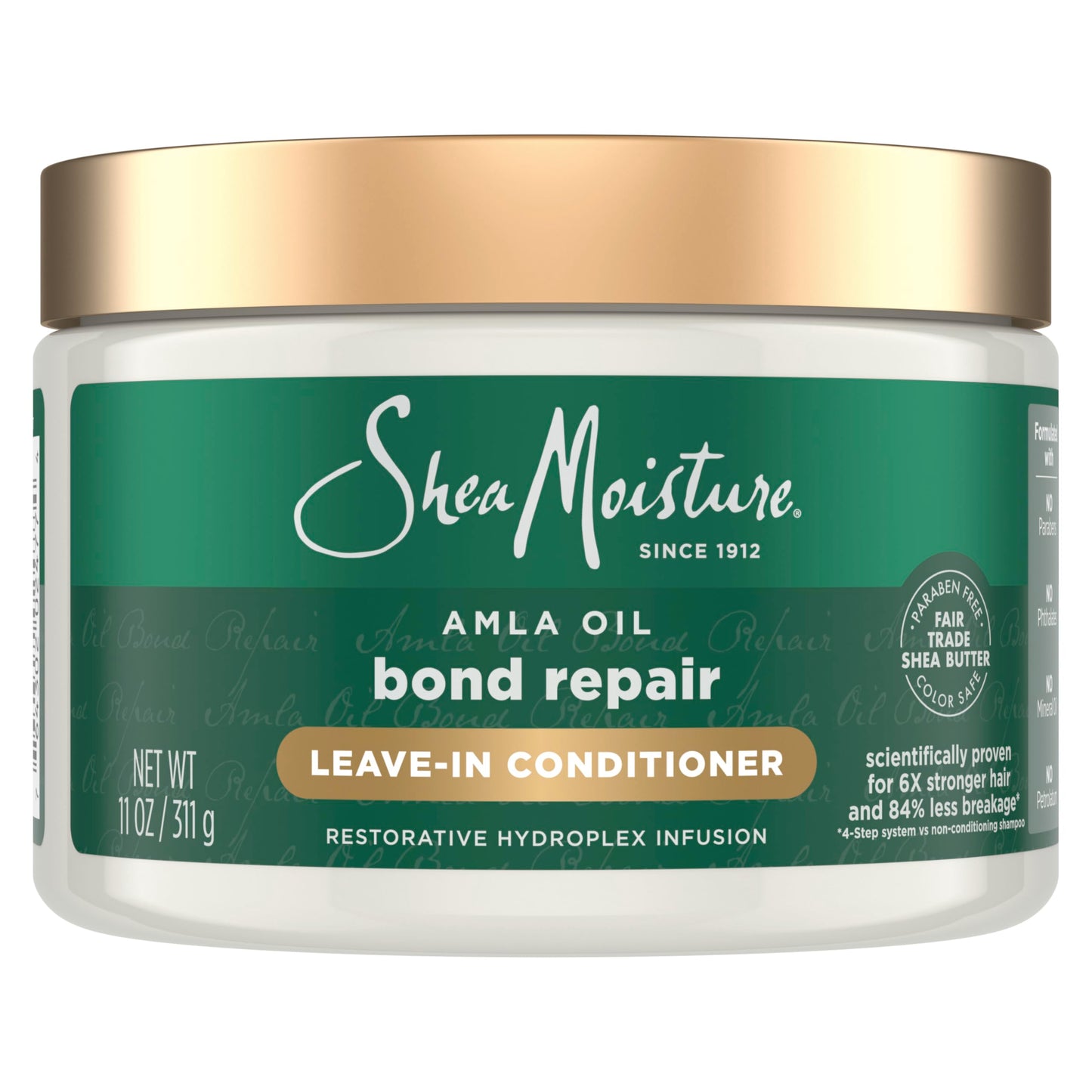 SheaMoisture Bond Repair Leave-In Conditioner AmlaOil Protects Against Damage & Strengthens Hair Bonds with Hydroplex Technology & AmlaOil For Less Breakage with Restorative HydroPlex Infusion 11fl oz