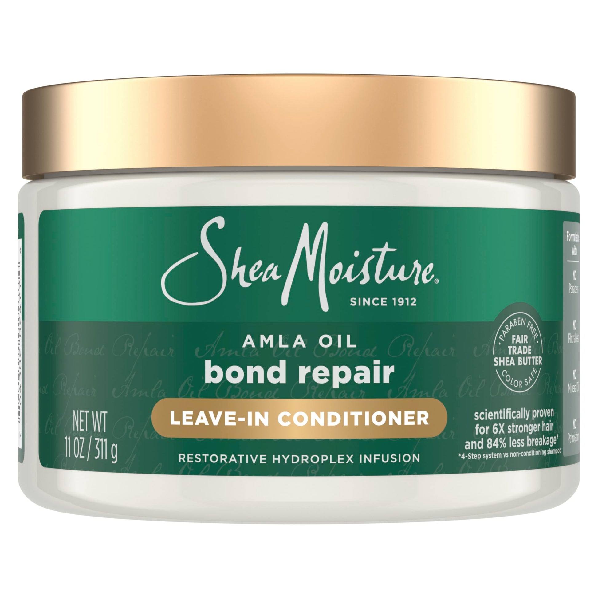 SheaMoisture Bond Repair Leave-In Conditioner AmlaOil Protects Against Damage & Strengthens Hair Bonds with Hydroplex Technology & AmlaOil For Less Breakage with Restorative HydroPlex Infusion 11fl oz