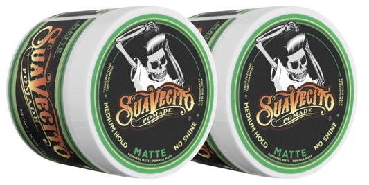 SUAVECITO Pomade Matte (No Shine) Formula 4 oz, 2 Pack - Medium Hold Hair Pomade For Men - Matte Hair Paste For Natural Texture Hairstyles