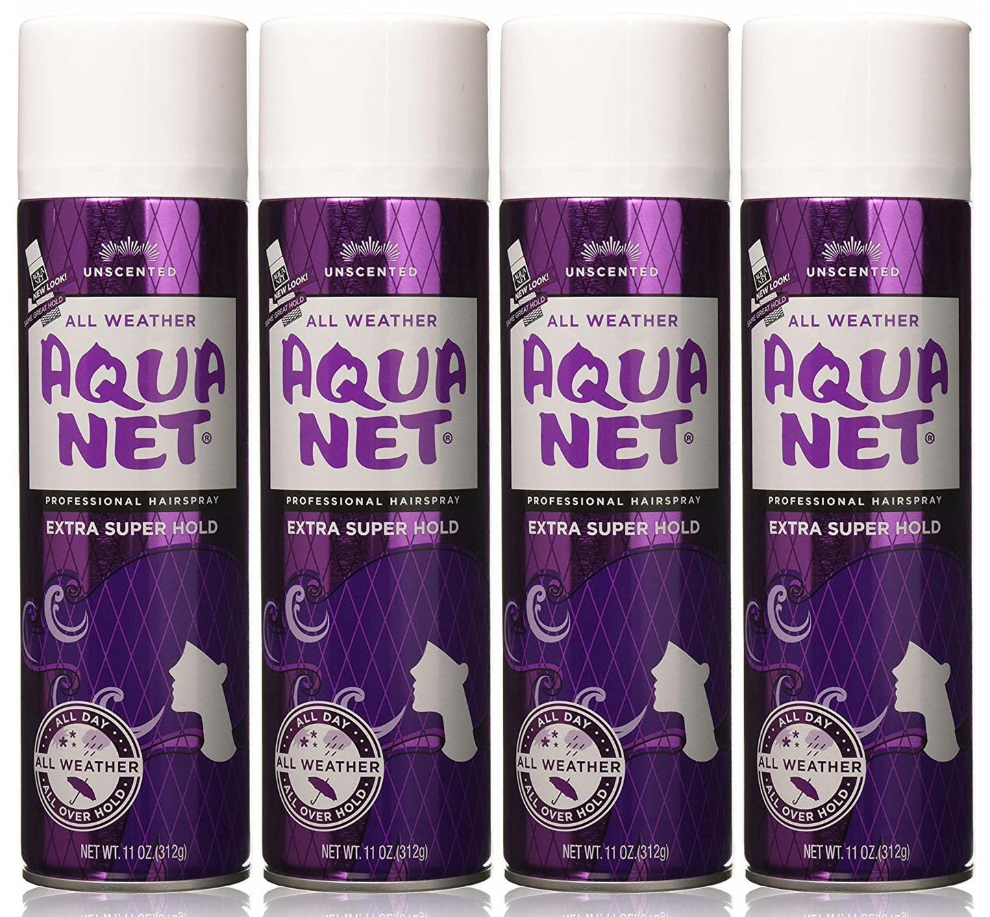 AQUA NET Extra Super Hold Professional Hair Spray Unscented 11 oz (Pack of 4)