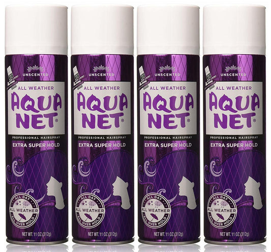 AQUA NET Extra Super Hold Professional Hair Spray Unscented 11 oz (Pack of 4)