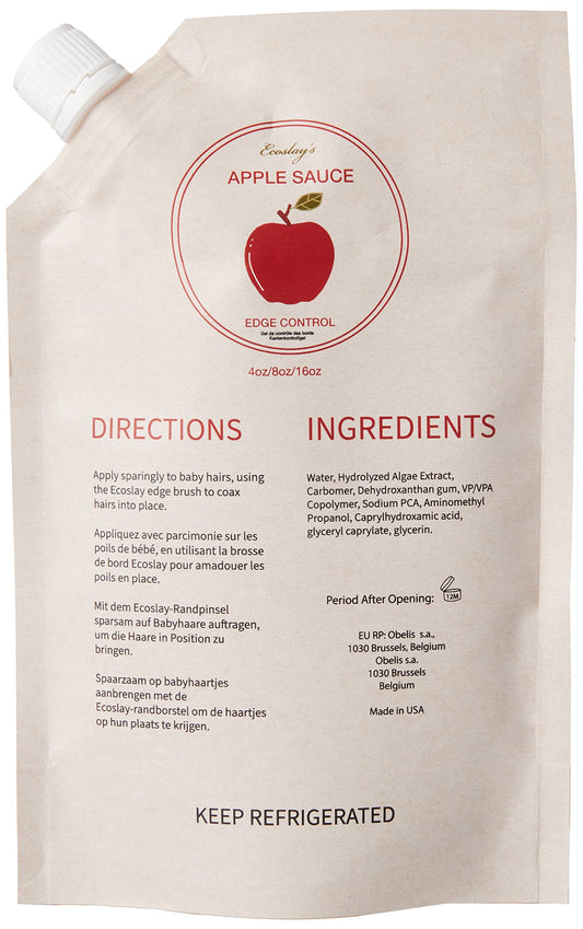 Ecoslay Apple Sauce Edge Control, Multi-purpose styling gel, No flaking or caking, Firm hold, 8oz