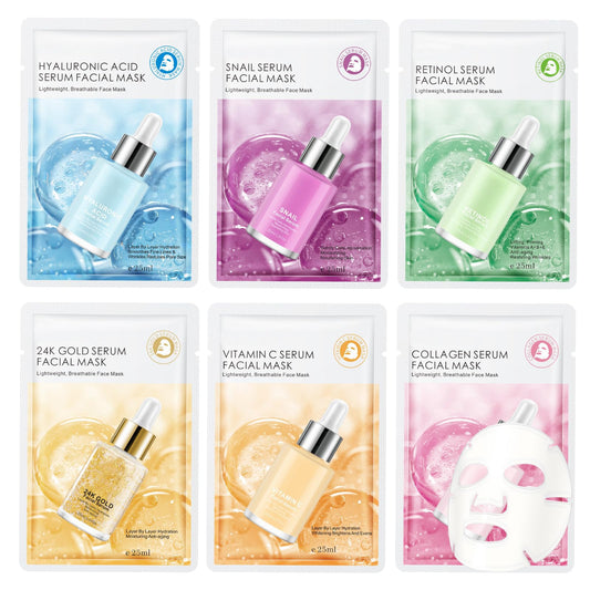 6 Pack Sheet Face Masks Skincare for All Skin Types, Gentle & Nourishing Skincare Face Masks, Suitable for Sensitive Skin, Bulk Facial Mask Set for Women & Face Spa