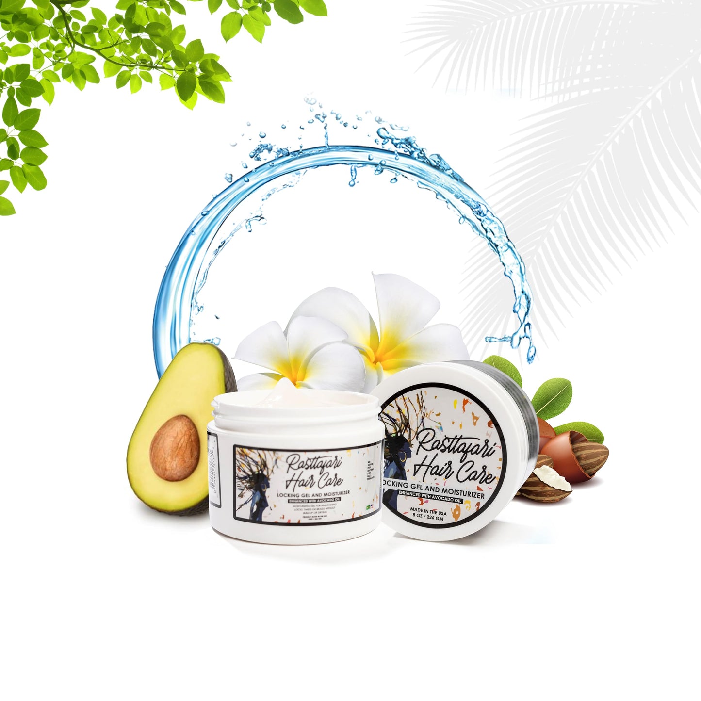 Rastta Locs Water Base Locking Gel and Hair Moisturizer for Dreads with Avocado Oil for Dreadlocks, retwist, braids, styling and edges. *NO RESIDUE, FLAKING, WAX, SILICONE, SULFATE (8.00 oz)