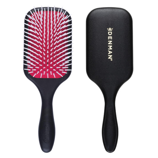 DENMAN Power Paddle for Fast and Comfortable Detangling and Blow Drying D38 - Combination of D3 Styling Pins & Paddle Brush (White)