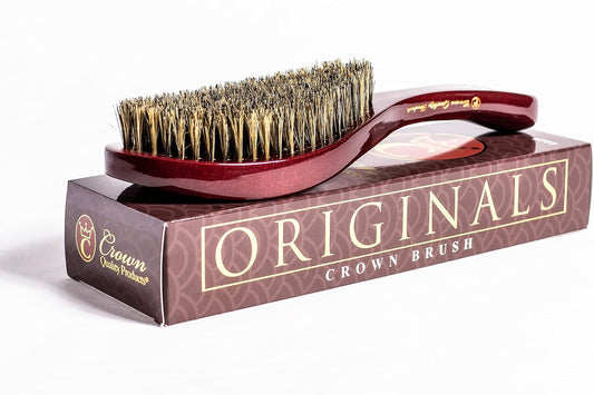 Crown Quality Products Original Contour 360 Wave Brush - MEDIUM (Dark Red) Hairbrush