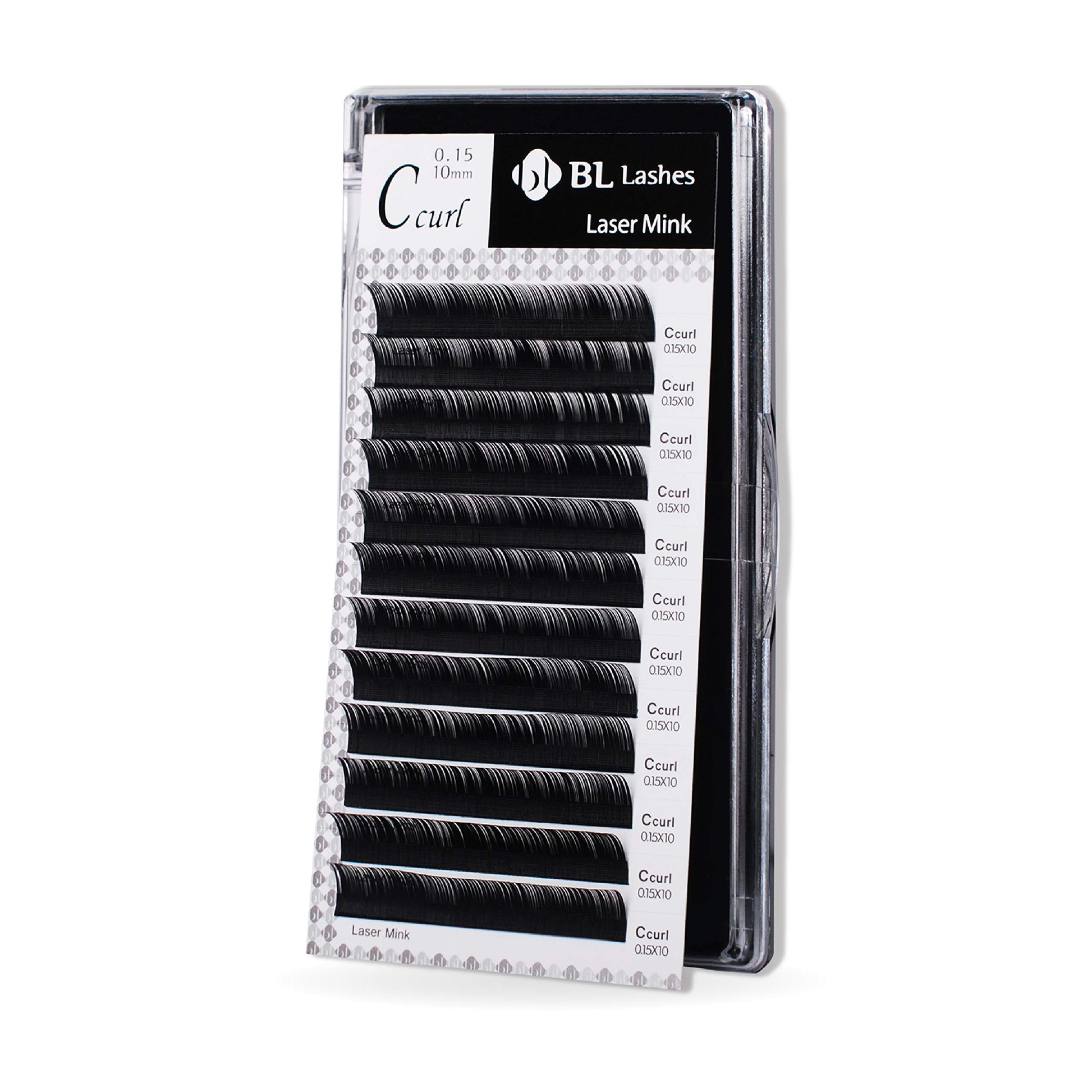 "BL BL Laser Mink Classic Synthetic Lashes, 0.15 Thickness, C Curl 9mm, Natural Semi Permanent Eyelashes, Longer-lasting Eyelash Extension Supplies"