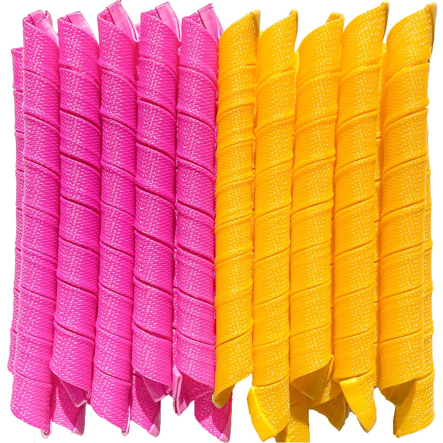Aimin Hair 50pcs Heatless 22Inch Spiral Hair Curlers For Long Hair, Curling Kit With 6pcs Styling Hook (Orange-Pink)