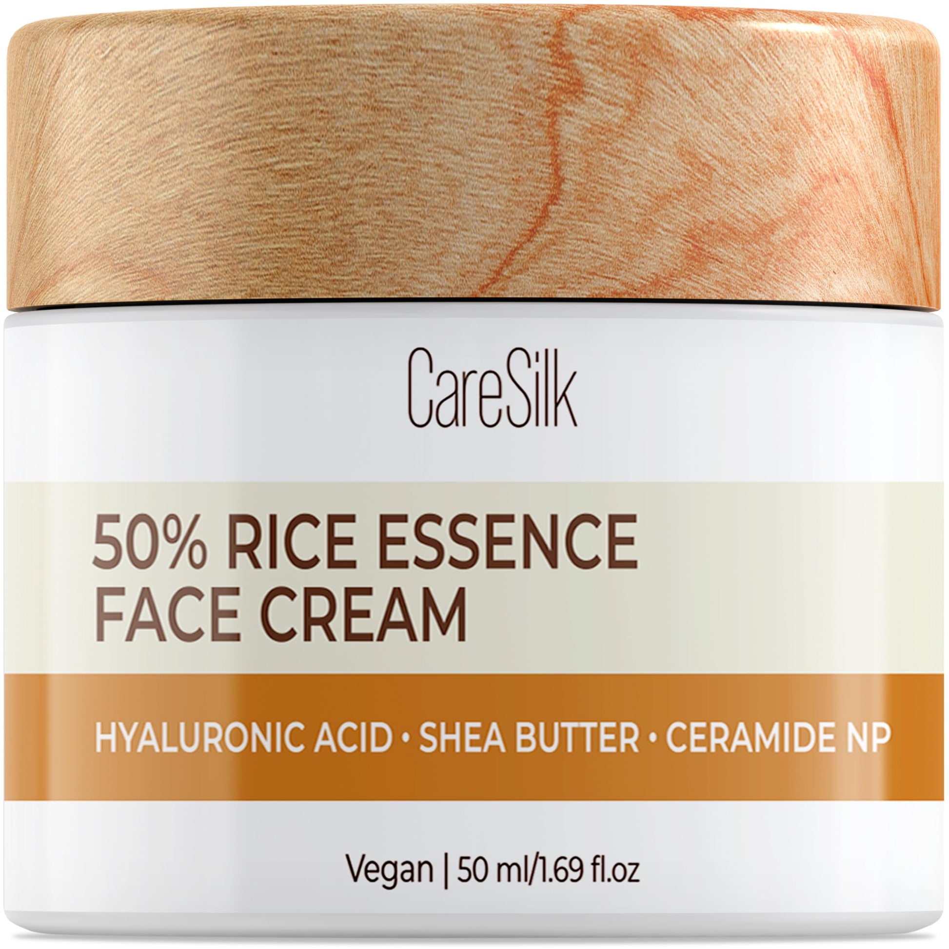 Rice Cream for Face - Organic Rice Ceramide Moisturizing Cream with Hyaluronic Acid - Natural Rice Eye Cream - Vegan Facial Essence - Face Cream