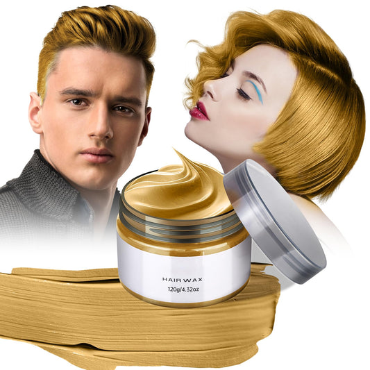 Temporary Gold Hair Color Wax, Blonde Hair Color for Men Women, Hair Dye Wax Washable Hair Styling Clay for Girls Age 4 5 6 7 8 9 10+ Birthday, Halloween, Christmas, Party, Cosplay, Carnival