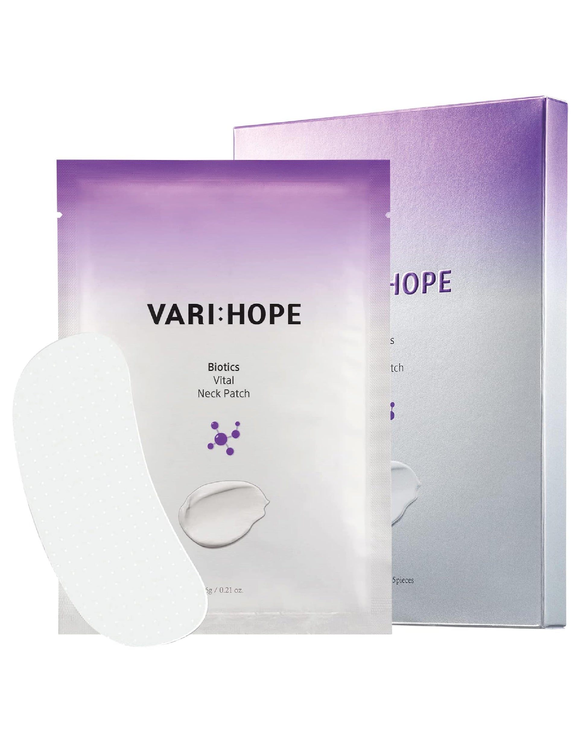 Biotics Firming Neck Patch (0.21 fl. oz x 5 pcs) - Skin-Tightening Wrinkle Patches, Long-Lasting Neck Cream, Korean Skin Care with Biotics