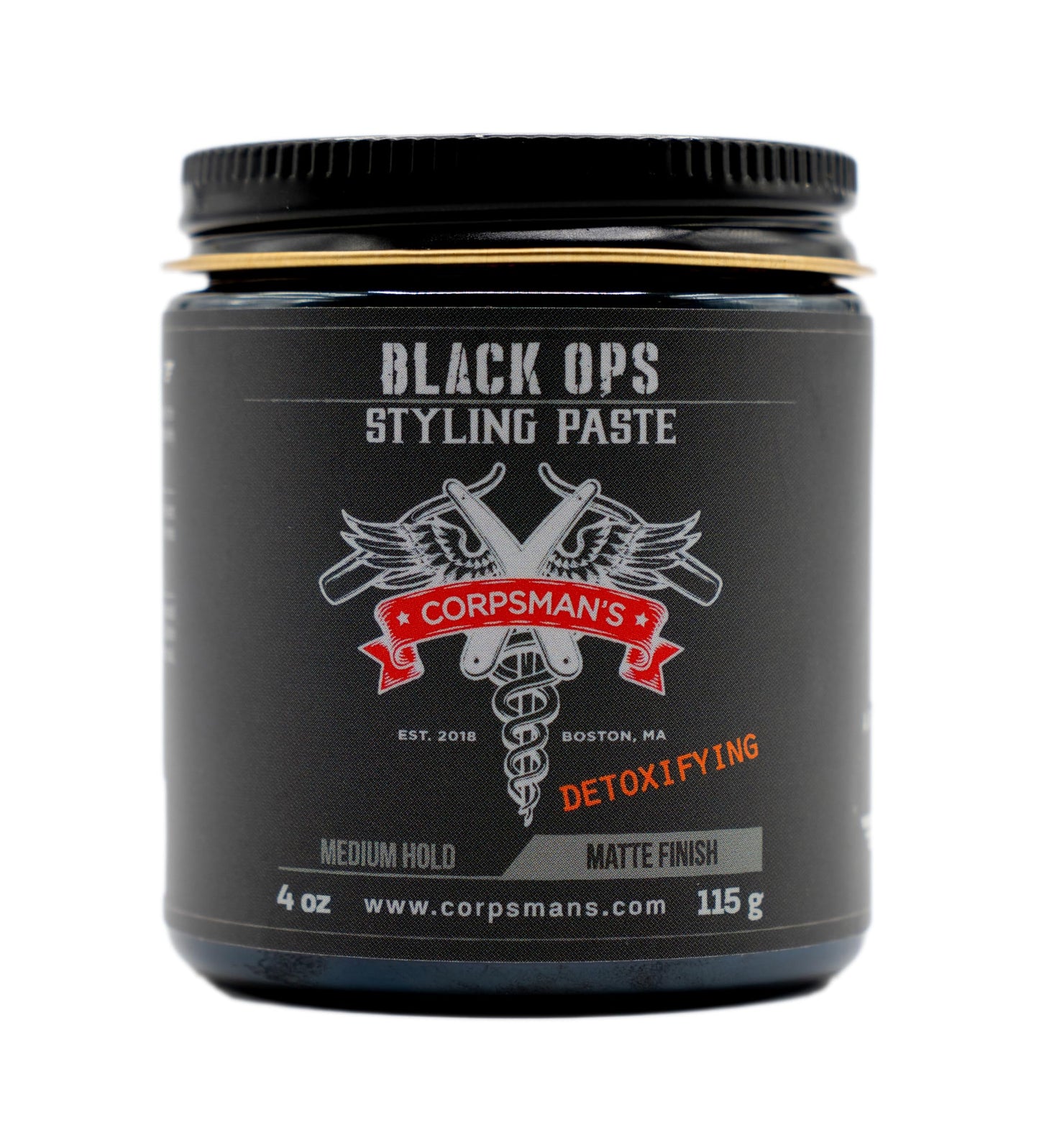 BLACK OPS STYLING PASTE | Medium Hold | Matte Finish | 4 ounce glass jar