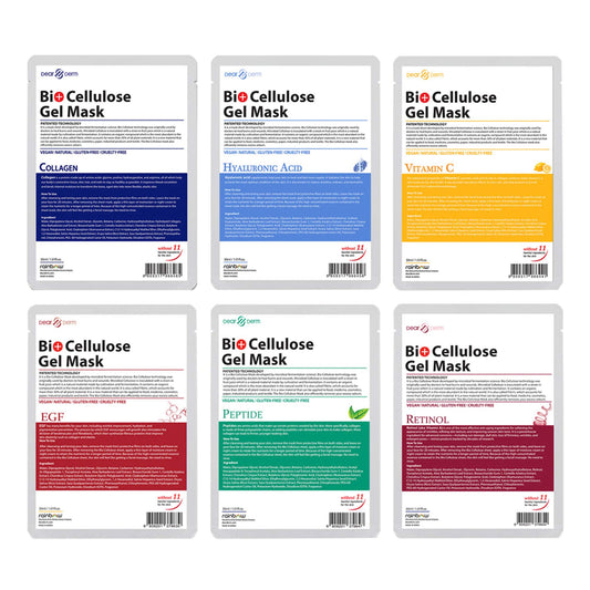 Bio Cellulose Gel Mask, Skincare Face sheet mask, Facial sheet mask - Assorted (6 sheets)