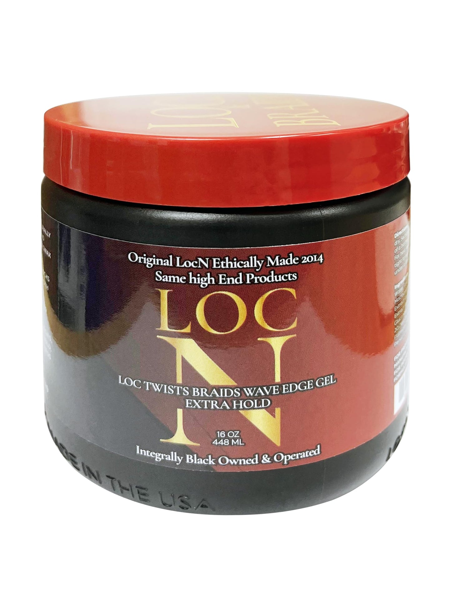 LOCN GEL Extra Hold Hair Styling Gel 16 oz For Twists, Braids, Locs & Edges Non-Flaking, Alcohol-Free, Aloe