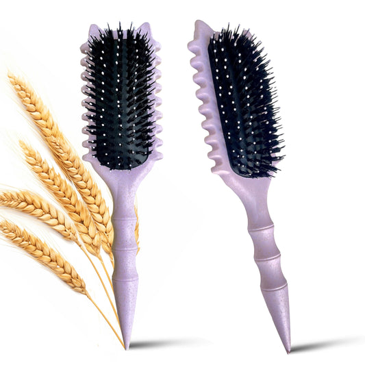 Curl Defining Brush, Curly Hair Brush, Edgelift Wave Curlar, Wavy Style & Define Curler, Curling Volume Edge Lift Brushes for Women & Men, Cepillo Definidor Definir Cabello Rizado (Purple)