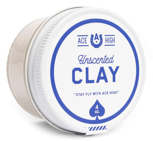 ace high Unscented Hair Clay, Strong Hold, Satin to Matte Finish, Adds Texture and Thickness, 4oz