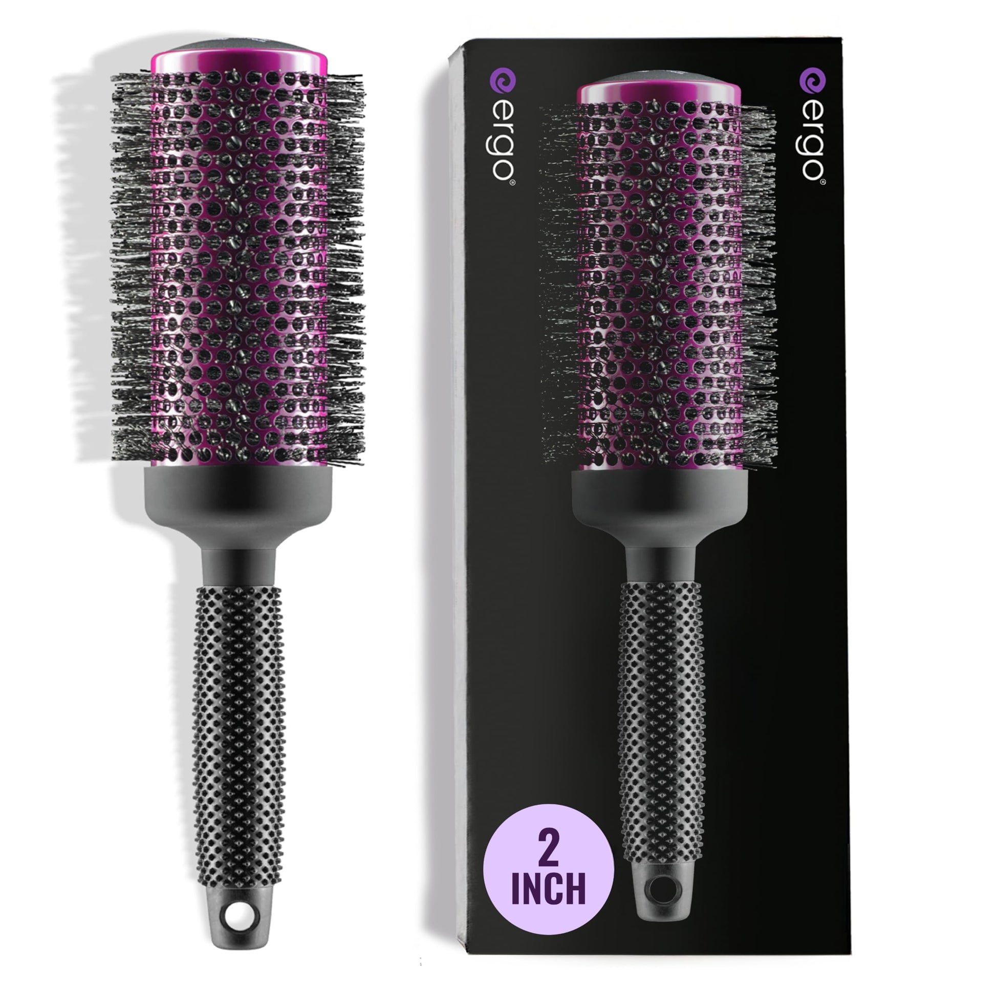 Ergo Super Gentle Round Brush for Blow Out - Salon Quality Hair Styling for Women - Roller for Wet and Dry Hair - Volumizing Care Blowout - ERG53: 2"
