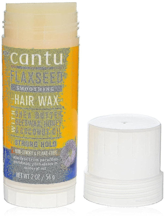 CANTU Flaxseed Smoothing Hair Wax with Shea Butter, Beeswax, Honey & Coconut Oil 2 oz