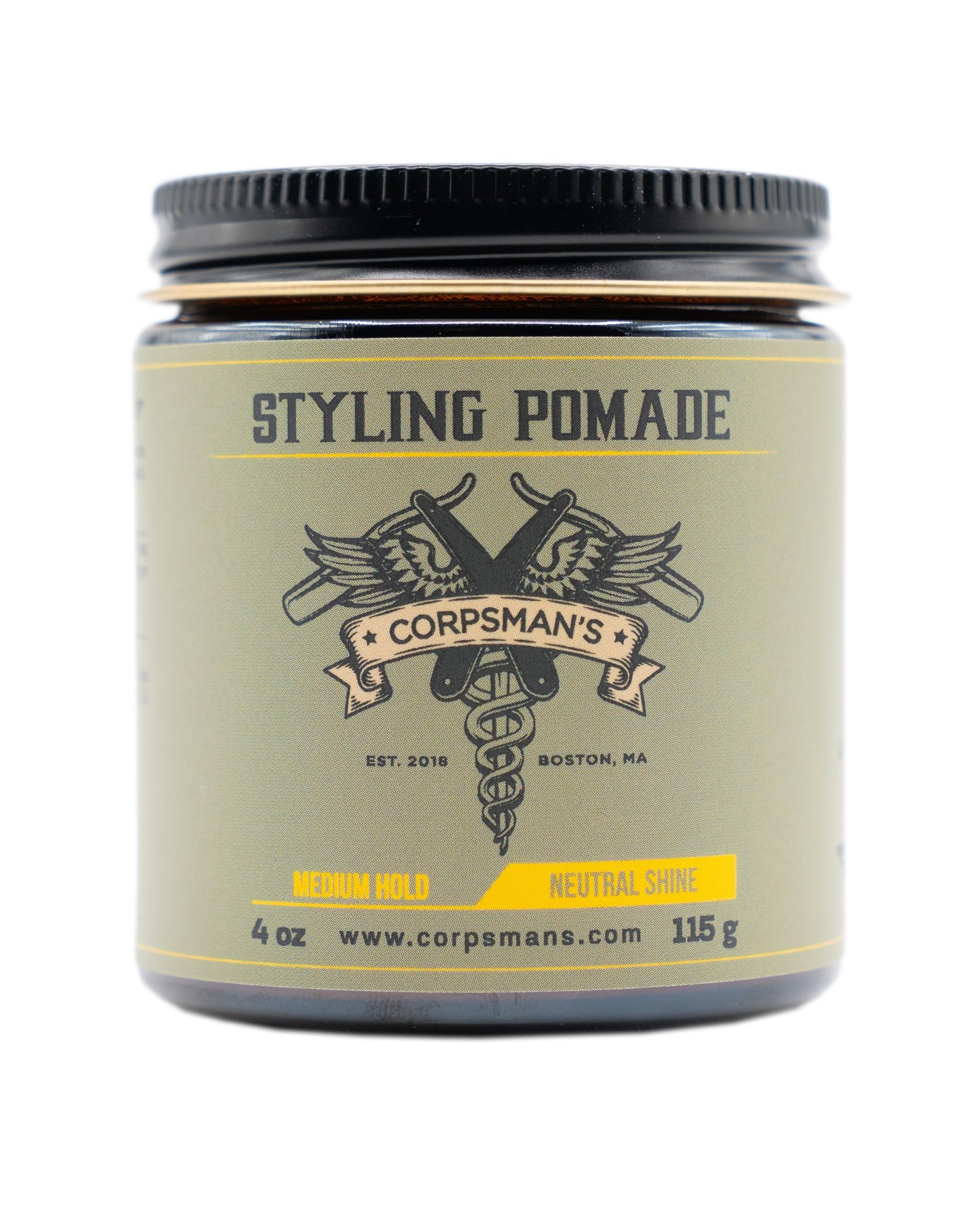 STYLING POMADE | Medium Hold | Neutral Shine | 4 ounce glass jar