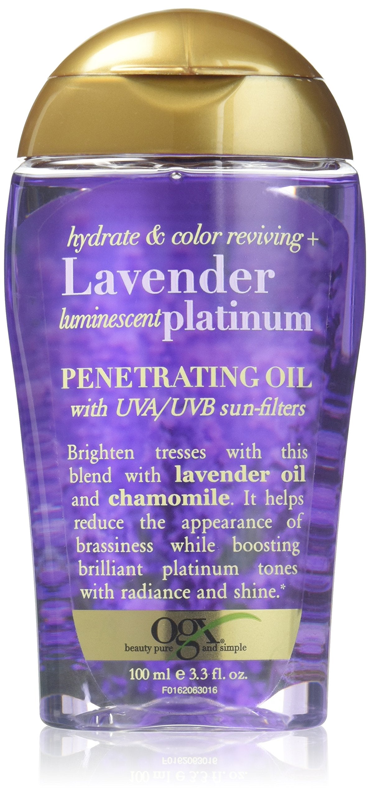 OGX Hydrate & Color Reviving + Luminescent Platinum Penetrating Oil, Lavender 3.3 Fl Oz