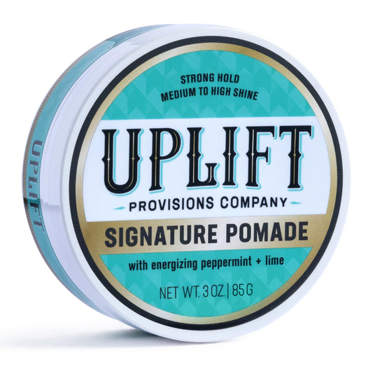 Uplift Provisions Company Signature Pomade for Bold Hair Styles That Last - Strong Hold, High Shine, Effortless Wash-Out, Unisex Appeal, 3 oz.