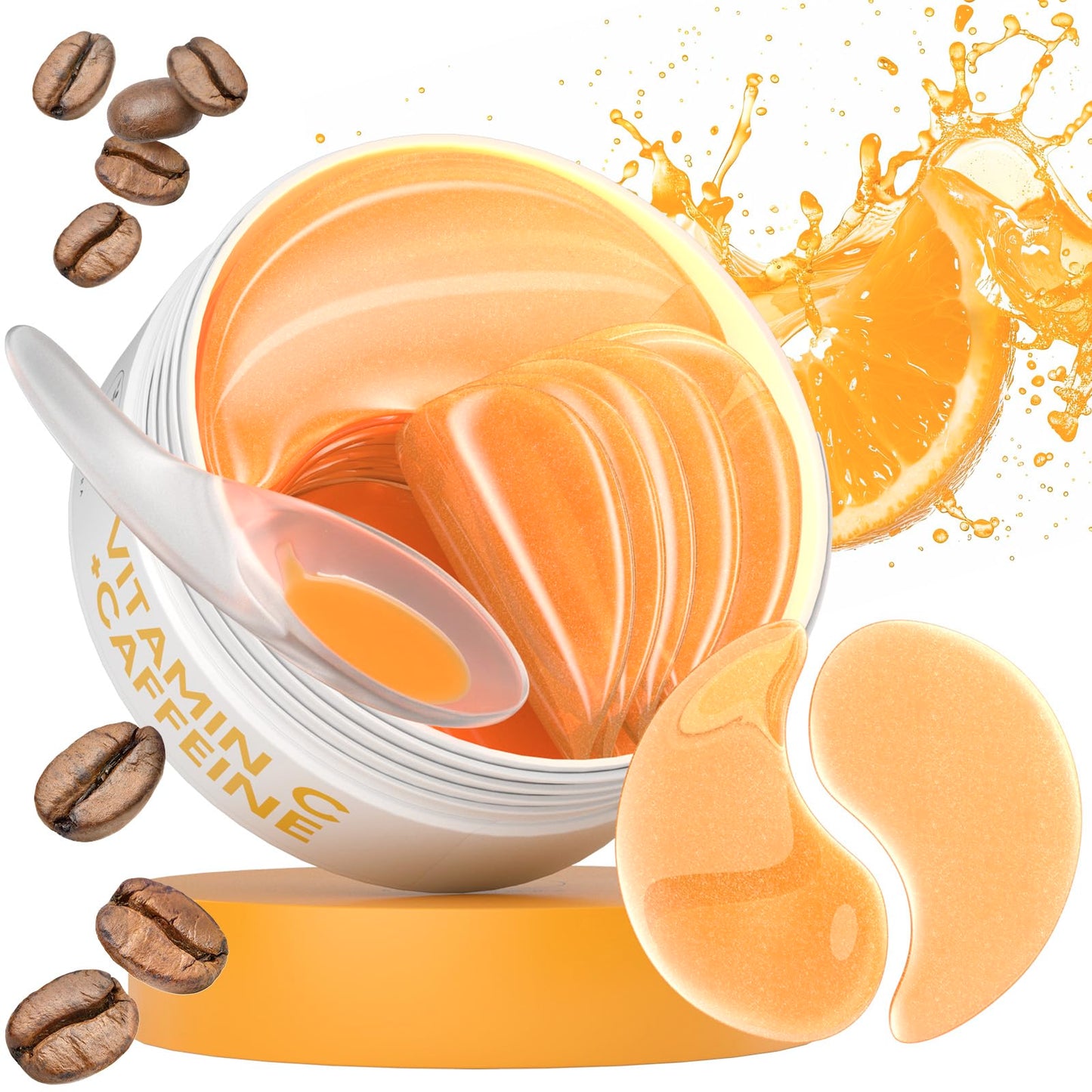 Vitamin C & Caffeine Under Eye Patches (30 Pairs), Under Eye Mask for Puffy Eyes, Appearance of Dark Circles, Smoothing & Hydration, Self Care & Skincare Gifts for Women, Patch Yeux