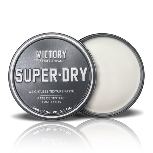 Victory Barber & Brand Super-Dry Men's Hair Paste | Oil-Free Texture Paste for Men with Oil Control, Natural Woodsy Scent, Matte Finish, and Hair Products Usage | 3.1 Ounce