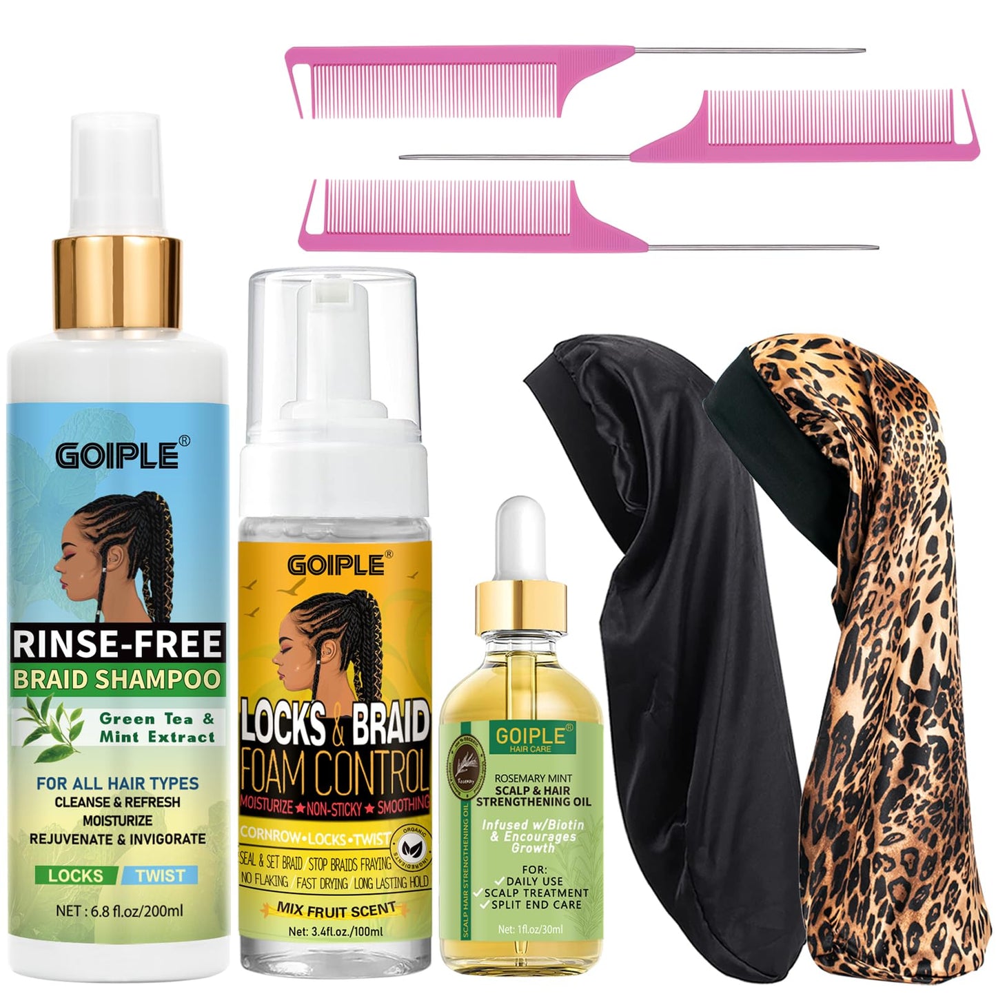 Braid Rinse-Free No Water Shampoo for Locs, Twists, Weaves - Dreadlock Shampoo to Remove BuildUp, Odor, Itch & Flakes, No Residue, Chemical-Free