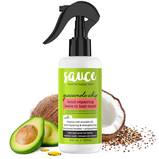 SAUCE BEAUTY Guacamole Whip bond-repairing leave-in hair mask, 8 Fl Oz (Pack of 1), Green