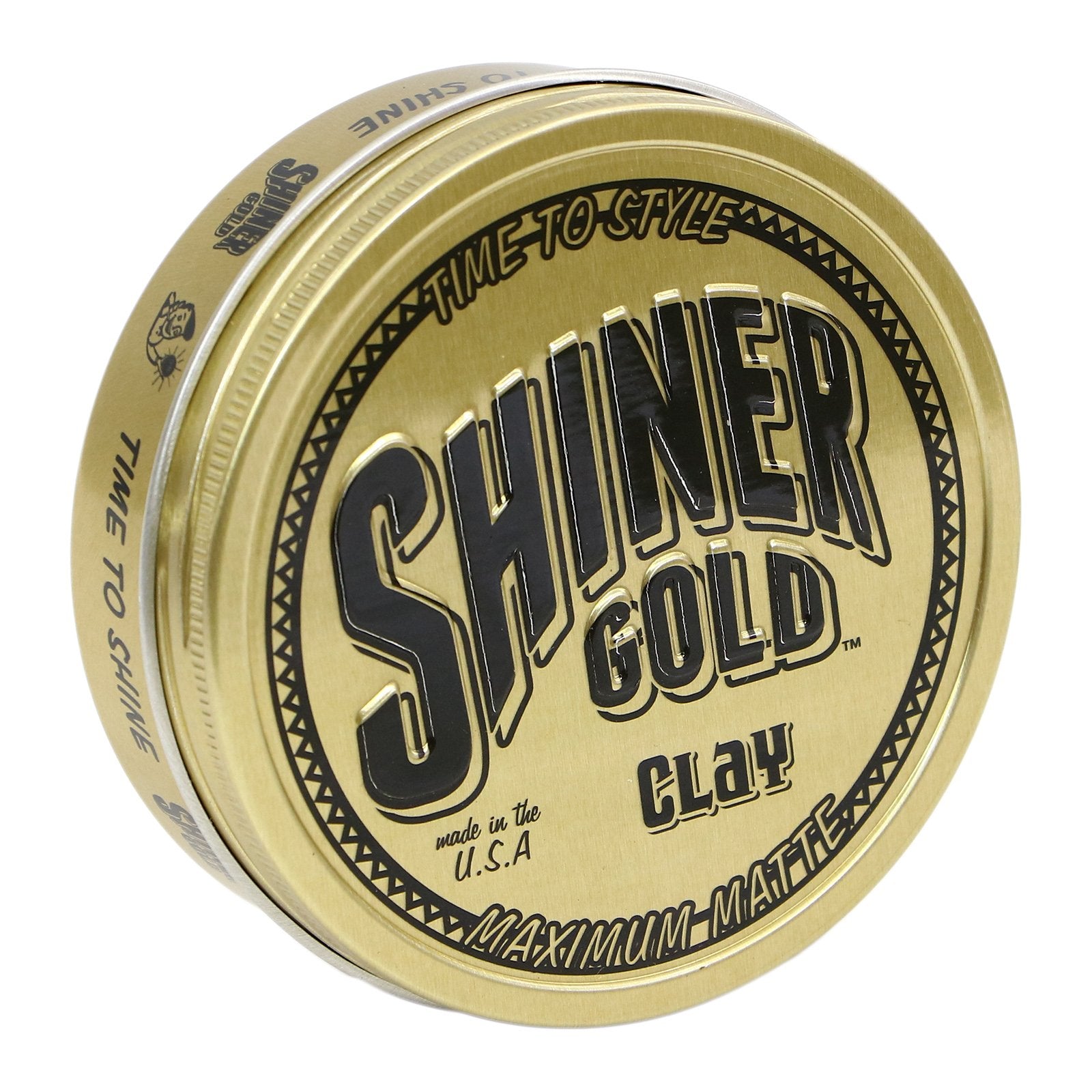 Shiner Gold Clay Pomade | Strong Hold | Matte Finish | Water-based | Coconut Scent, 3.5oz