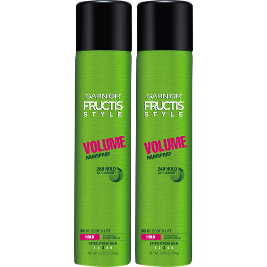 GARNIER Fructis Style Volume Anti-Humidity Hairspray, 8.25 Oz, 2 Count, (Packaging May Vary)