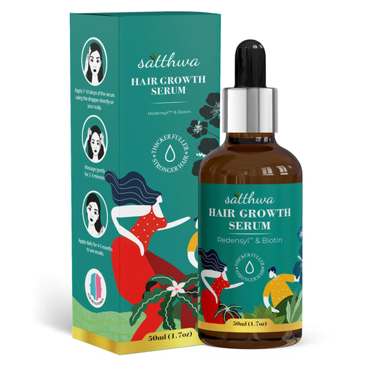 Satthwa Hair Growth Serum with Redensyl 3% & Anagain 4% - Thicker & Fuller For Hair Fall Control For Men & Women, 50ml (1.7oz)