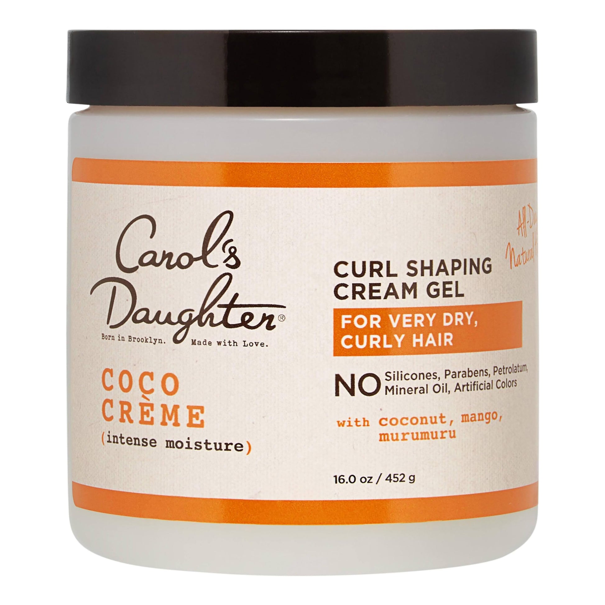 Carol's Daughter Coco Creme Curl Shaping Cream Gel, with Coconut Oil, Coconut Milk, Hair Gel for Curly Hair , Silicone, Paraben and Mineral Oil Free, For Very Dry Split Ends, 16 Oz