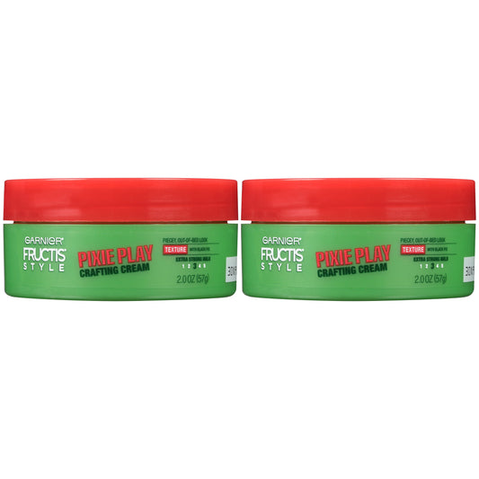 GARNIER Fructis Style Pixie Play Crafting Cream, Extra Strong Hold, 2.0 Oz, 2 Count (Packaging May Vary)