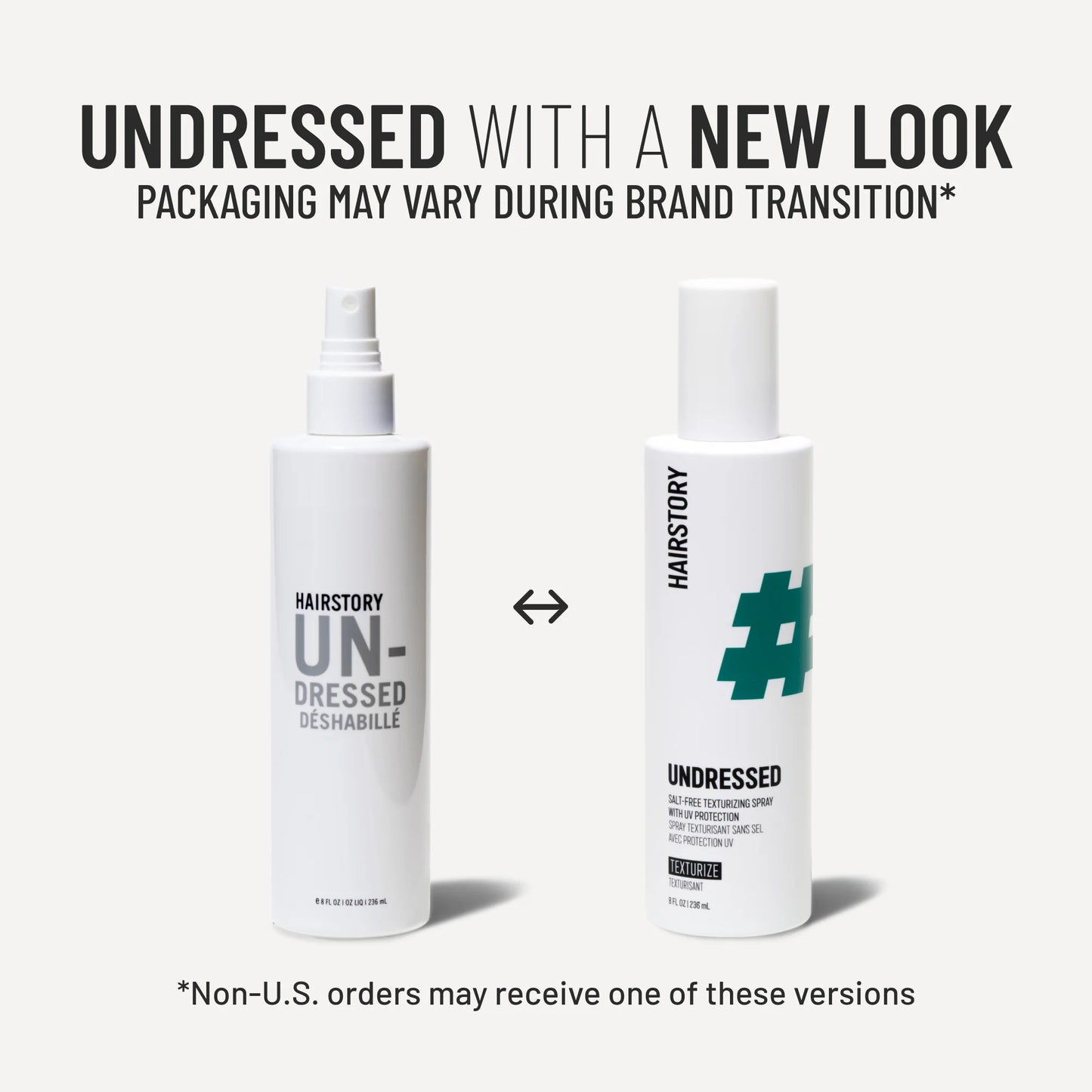 Hairstory Undressed, Texturizing Salt Free Hairspray, Ideal for All Hair Types, Beach Waves & UV Protection, Volumize & Enhance Hair Texture, 8oz