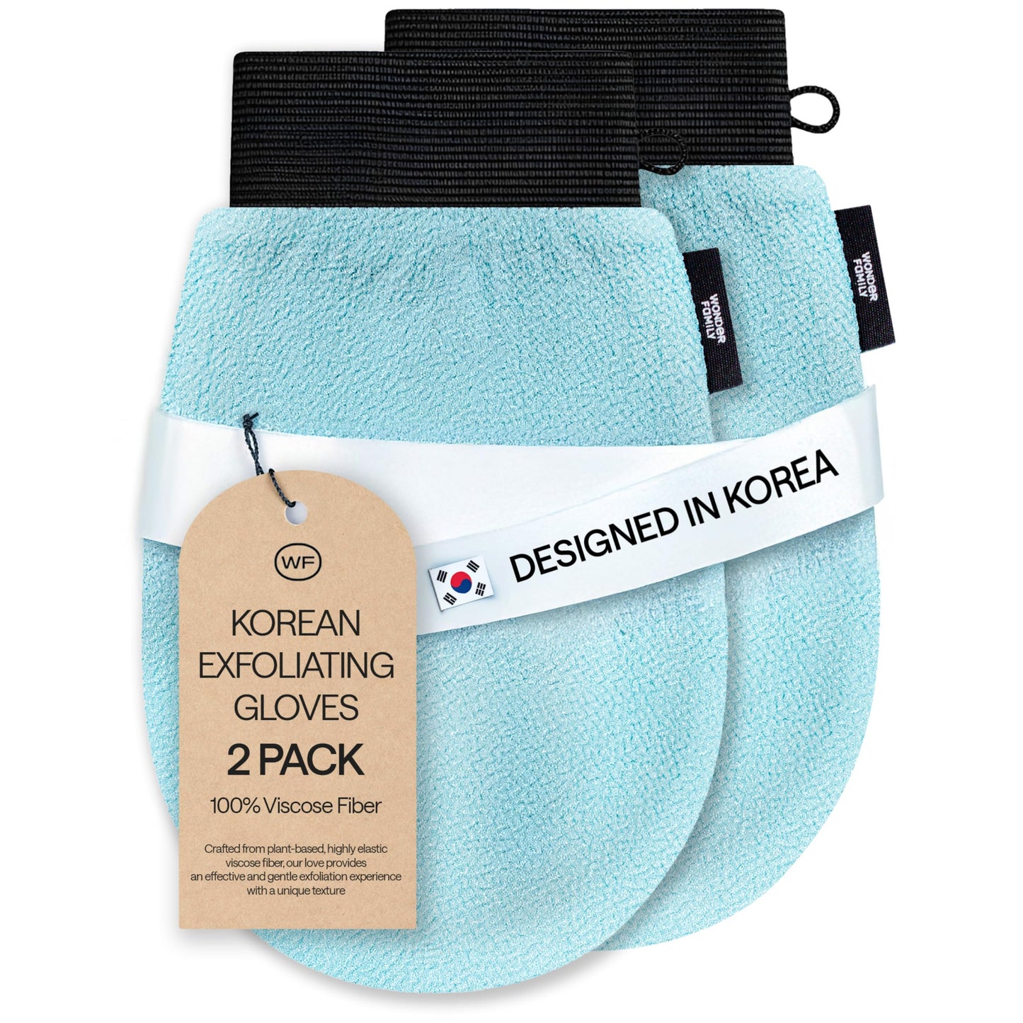 Korean Exfoliating Mitt and Body Scrubber Dead Skin Remover for Body & Face Exfoliating Shower Gloves & Washcloth ALTERNAtive Deep Cleansing Korean Scrub Mitt (Pack of 2)