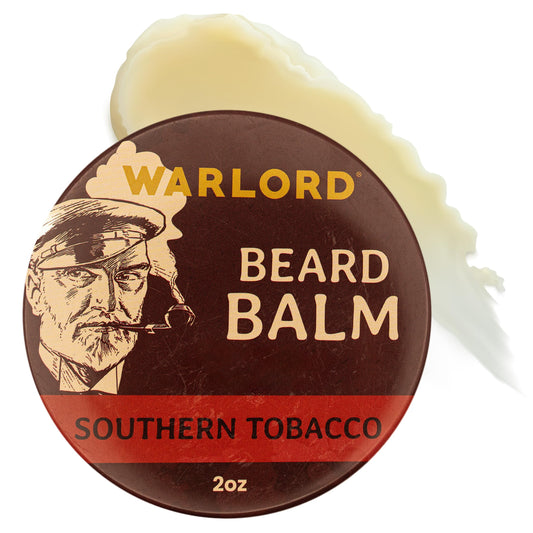 WARLORD Beard Balm for Men Scented Premium Beard and Scruff Cream & Beard Balm Butter for Facial Hair Hydration, Shaping, Styling, & Itch Relief Southern Tobacco