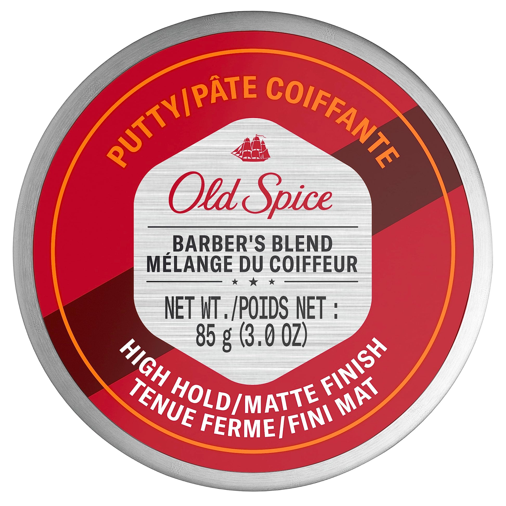 OLD SPICE Hair Styling Putty for Men, High Hold/Matte Finish, Barber's Blend Infused with Aloe, 3 Ounce