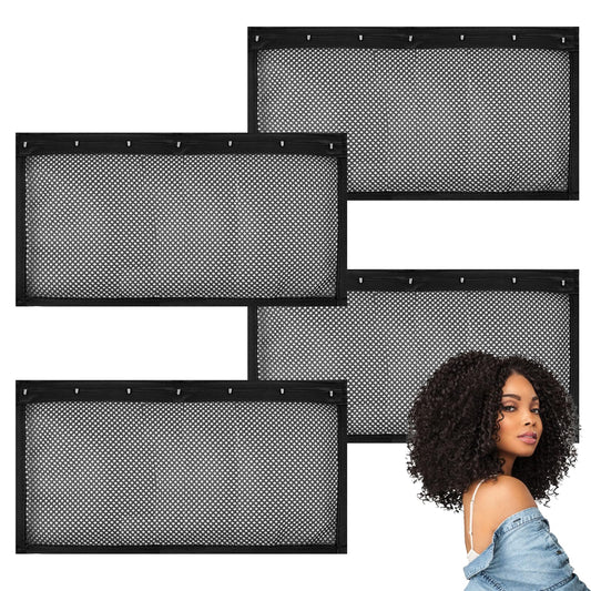 Lock Curly Hair Stretcher and Length Maintainer - Prevent Shrinkage with No-Heat Styling Net for An Elongated Look (13IN*4PCS)